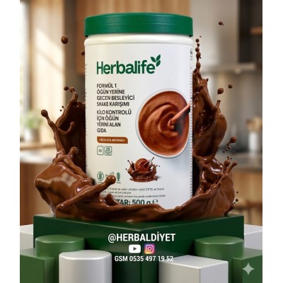 Herbalife Formul1 Ogun Yerine Gecen Besleyici Shake Karisim Cikolata Aromali