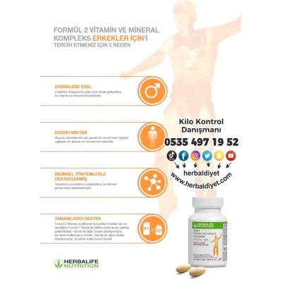  Erkekler İçin Herbalife Vitamin ve Mineral Kompleksi