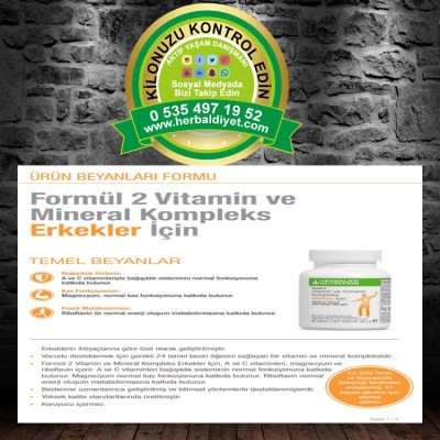 Herbalife Vitamin ve Mineral Kompleksi Erkekler icin